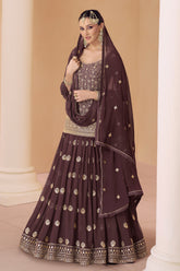 Pure Georgette designer outfit  with detailed embroidery